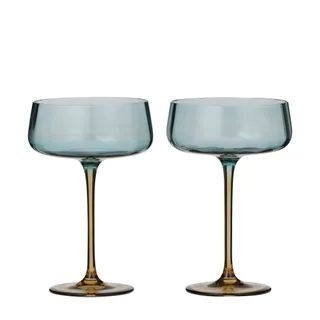 Tallo Blue/ Amber Glass Set 2