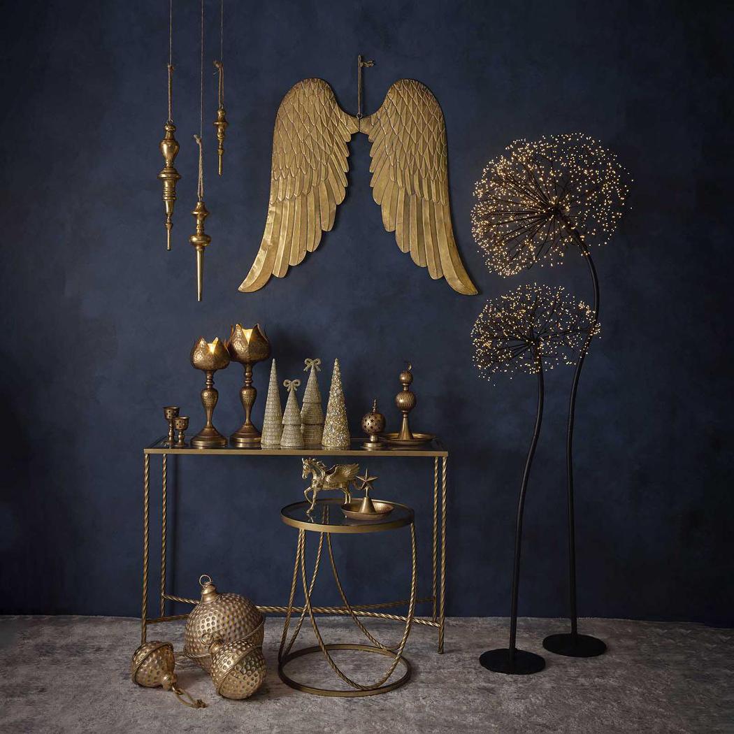 Tiffany Bugle Bead Tiered Cone Tree Small Gold