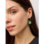 Green Metallic Spinning Flower Hoops