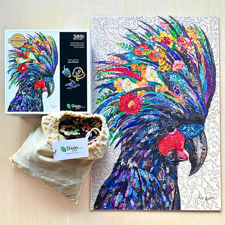 Wooden Jigsaw Puzzle - 389 pieces - Black Cockatoo