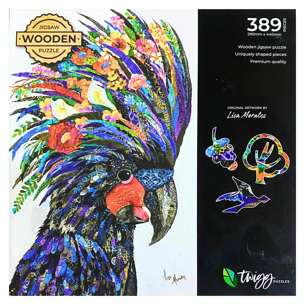 Wooden Jigsaw Puzzle - 389 pieces - Black Cockatoo