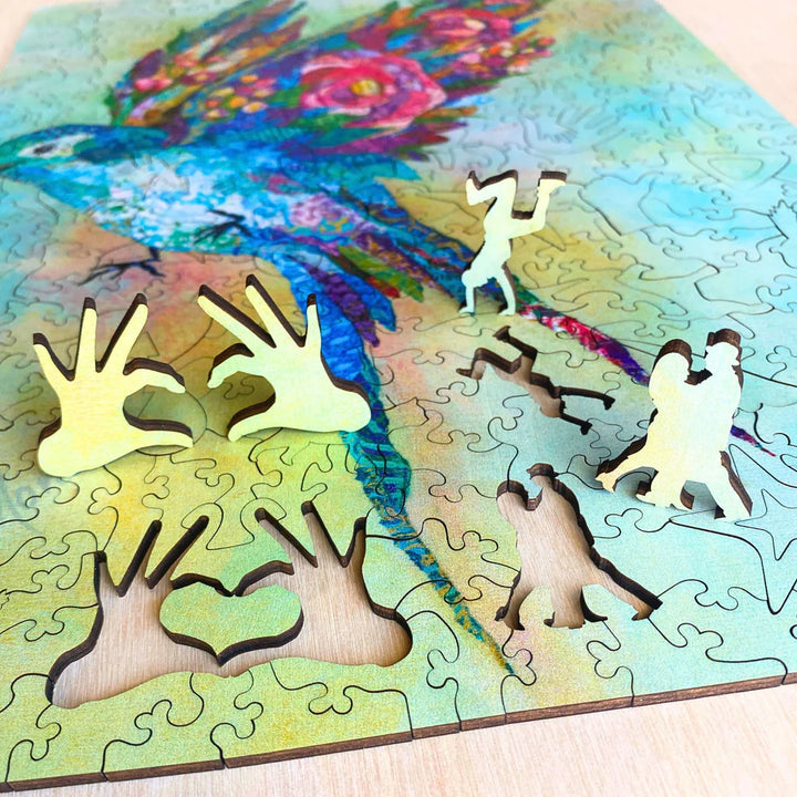 Wooden Puzzle - Botanical Swallow Original Artwork - 315 pc