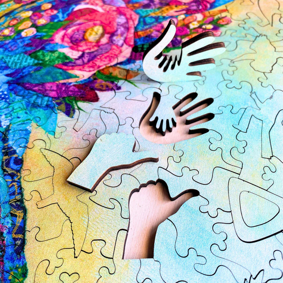 Wooden Puzzle - Botanical Swallow Original Artwork - 315 pc