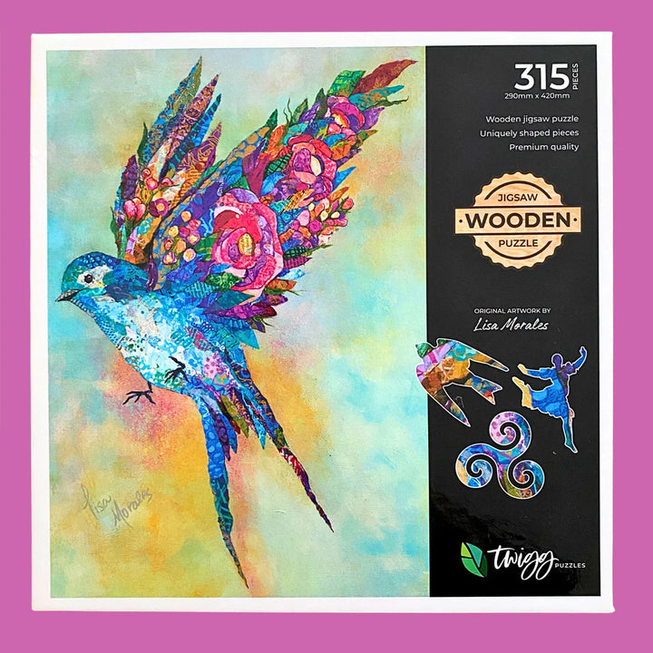 Wooden Puzzle - Botanical Swallow Original Artwork - 315 pc