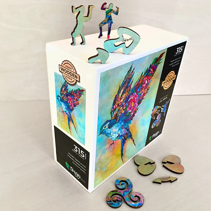 Wooden Puzzle - Botanical Swallow Original Artwork - 315 pc