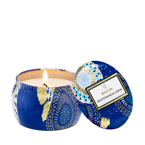 Mediterranean Lemon Decorative Tin Candle