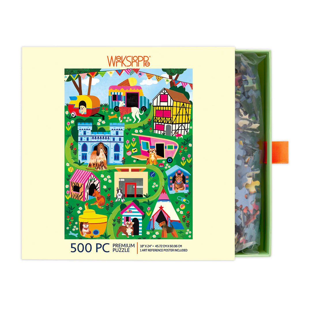 500pc Puzzle - Doggie D'House - Slip Box