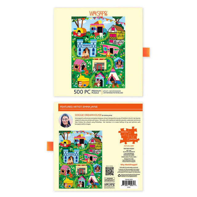500pc Puzzle - Doggie D'House - Slip Box