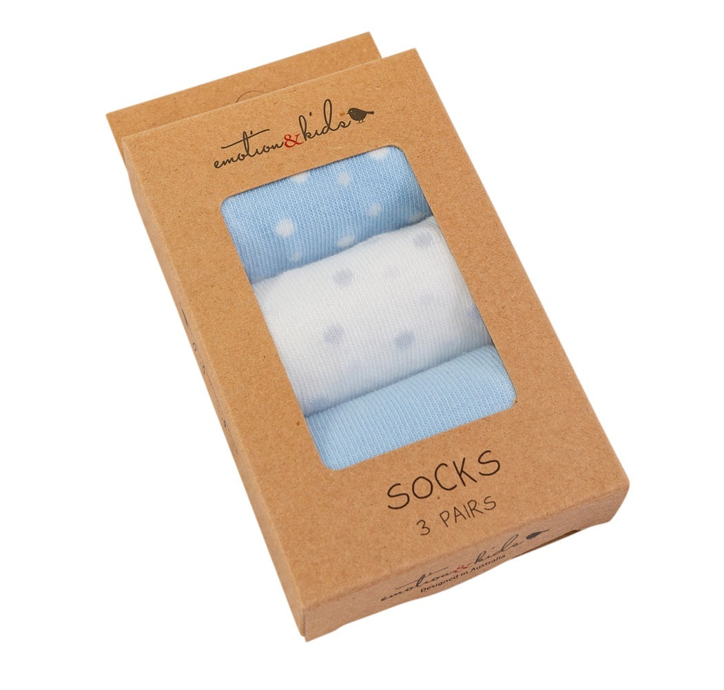 Blue Confetti 3 Pack Socks 6-12 months