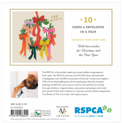 RSPCA Weath of Ribbions - Charity Christmas Card Pack