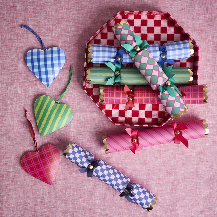 Checker Tray Red & Pink Large