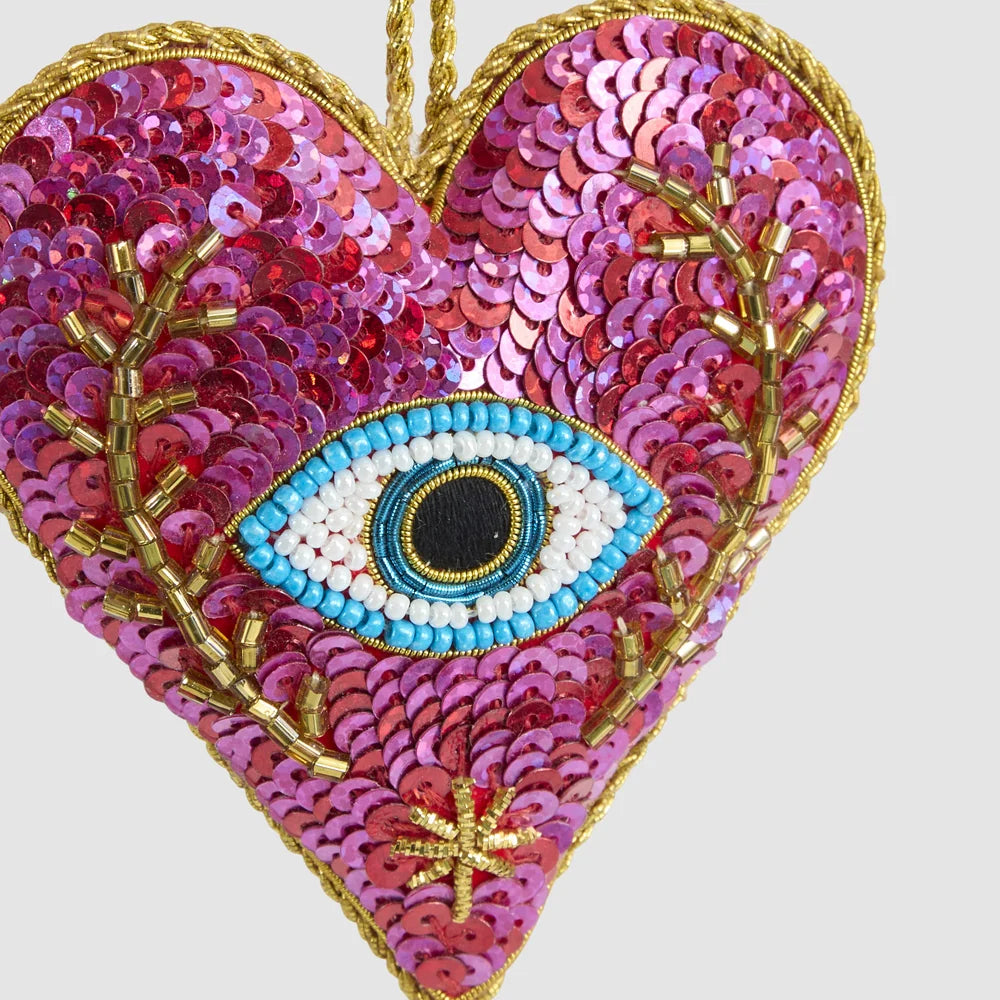 Marrek Eye Heart Sequin Heart Decoration