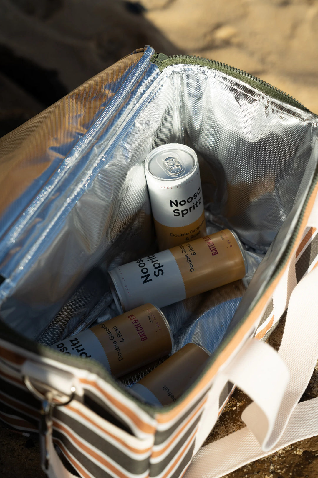 Midi Cool Base (Coast) - Khaki / Rust stripe