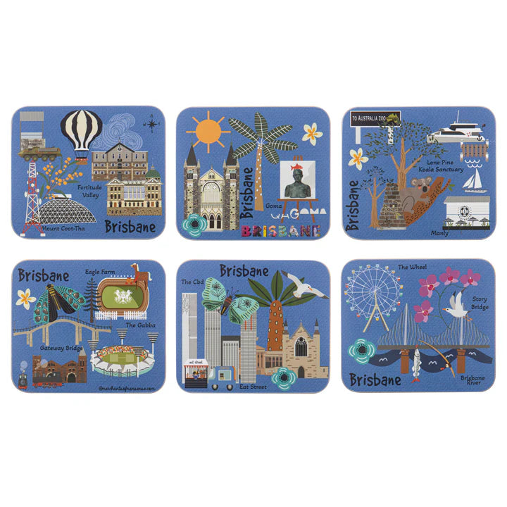 Land Down Under Brisbane 6pk Coaster