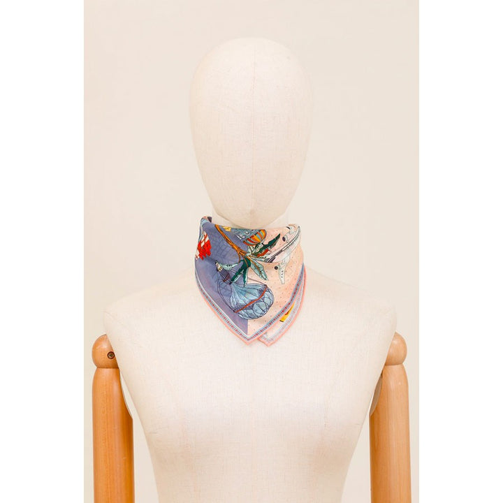 Silk Scarf - Gateaux Coral- 50X50 CM