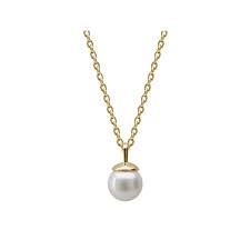 Pearl Necklace in 18KT Yellow Gold  Plate