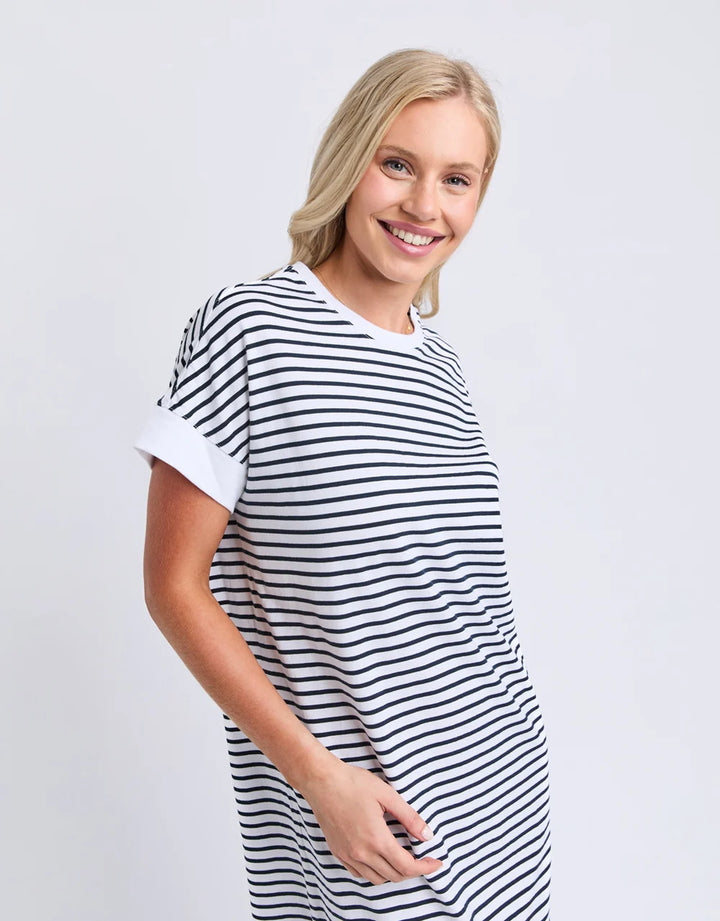 Elm Maggie Stripe Dress - White