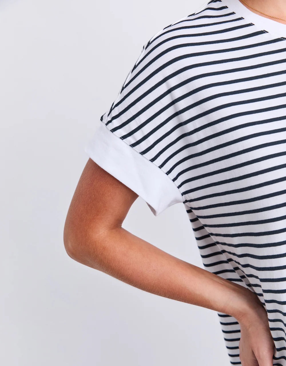 Elm Maggie Stripe Dress - White