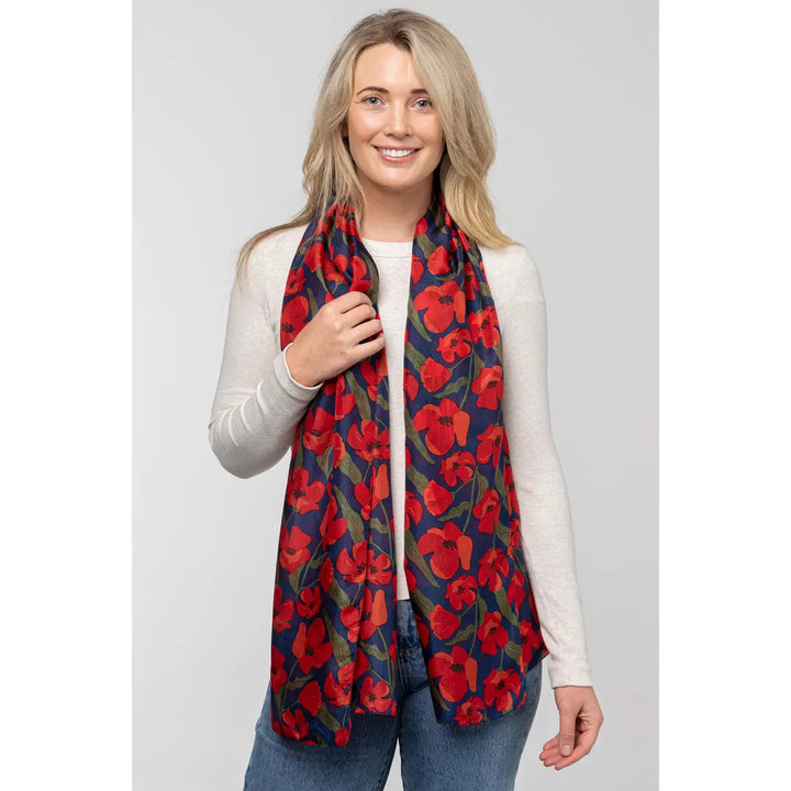 Poppy Silk Scarf Rouge