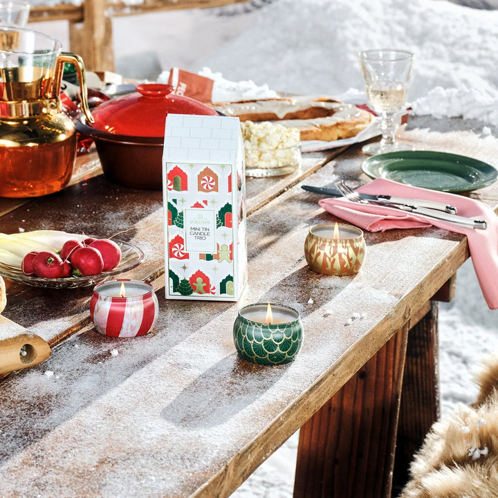 Festive Mini Candles Tin Trio - 3 x  Candles