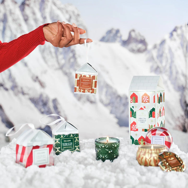 Festive Mini Candles Tin Trio - 3 x  Candles