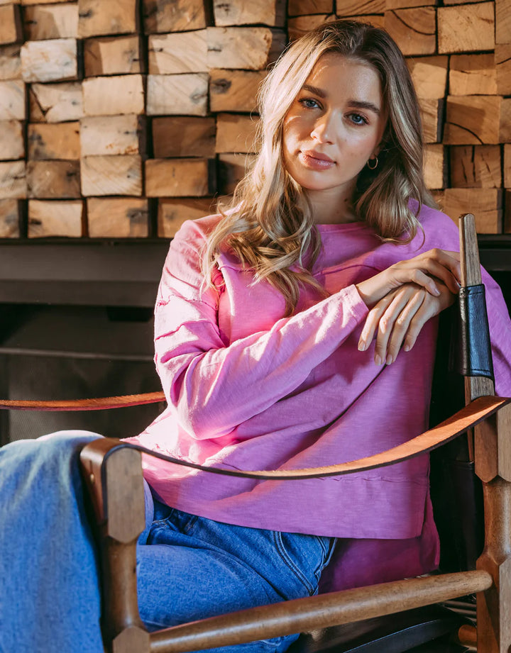 Jayne Throw on Top - Fuschia