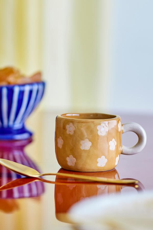 Nini Cup - Brown with White Flowers