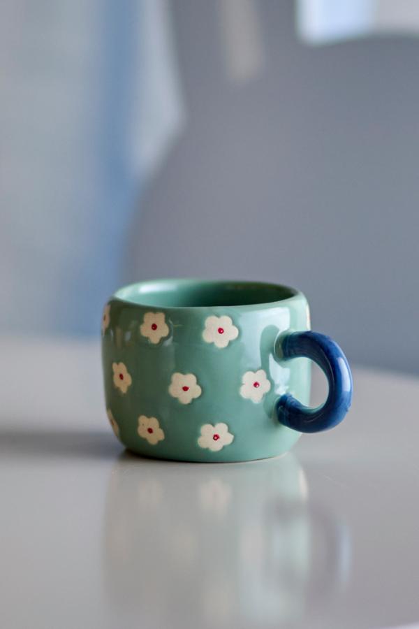 Nini Cup - Green with White Flowers