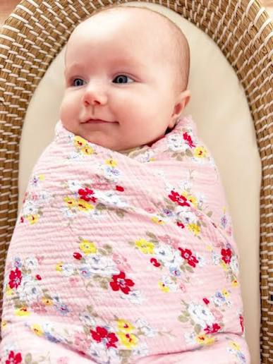 Muslin Cotton Swaddle - Vintage Rose