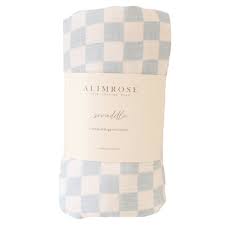Muslin Cotton Swaddle - Blue Check