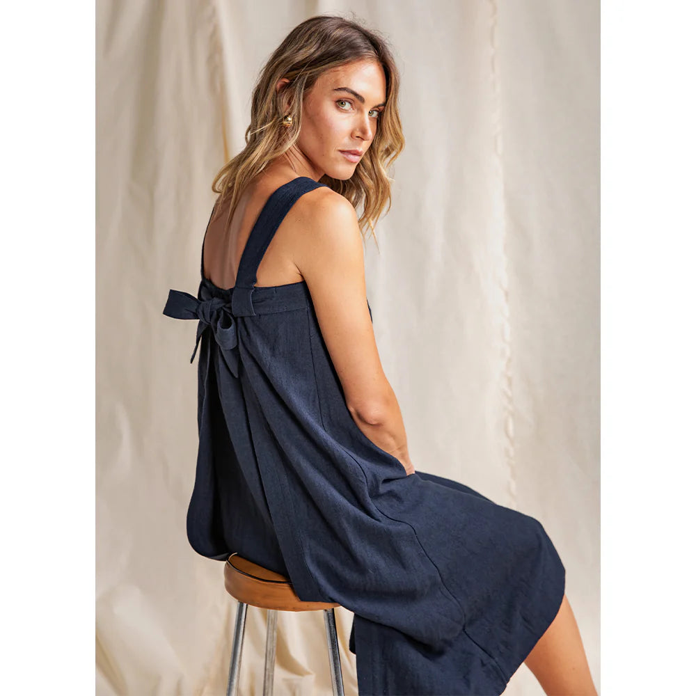 Lourdes Dress - Navy