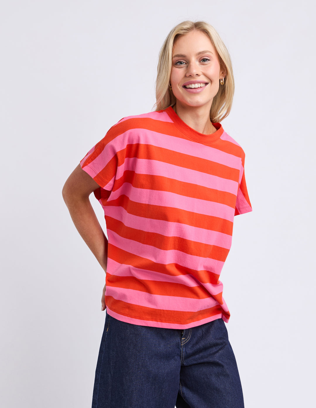 Elm Poet Tee - Tangello & Pink