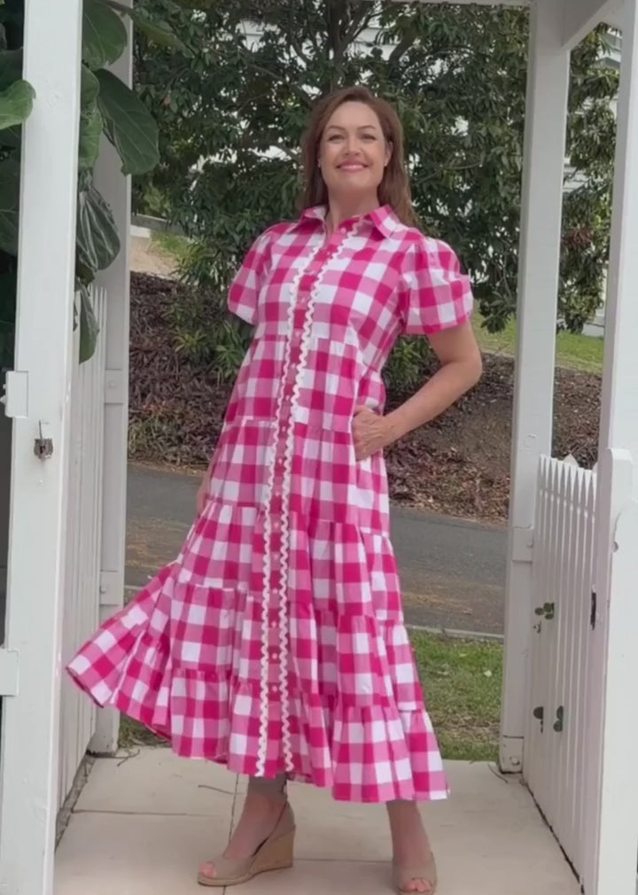 Alice Dress- Pink & White Gingham