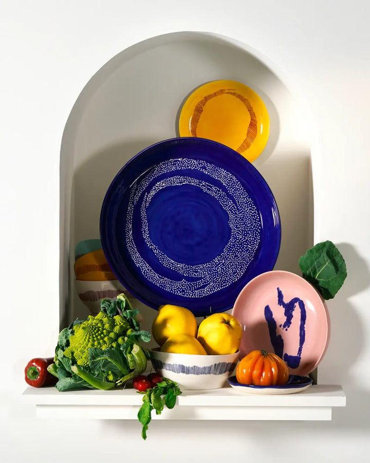 Ottolenghi Serving Bowl M Blue with White Dots FEAST