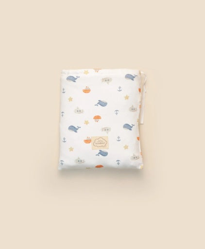 ORGANIC COTTON BABY SWADDLE WRAP - SEA