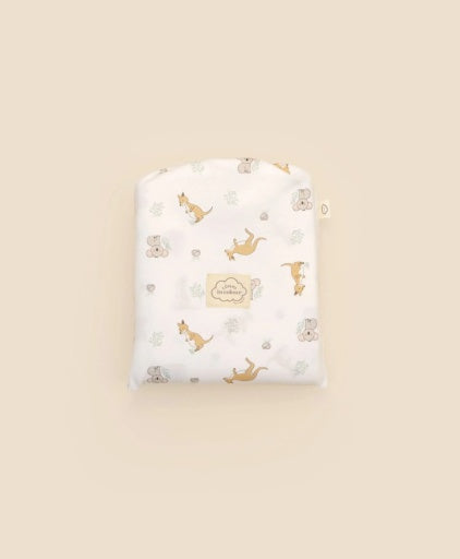 ORGANIC COTTON BABY SWADDLE WRAP - KANGAROO & KOALA