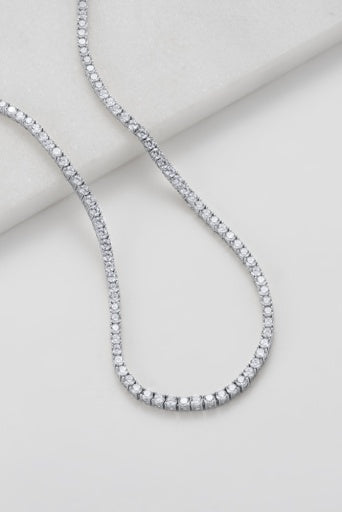 Dani Tennis Necklace Silver - 45cm