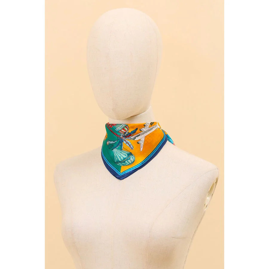 Silk Scarf 50×50 - Gateaux Green