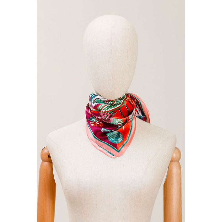 Silk Scarf - Gateaux Coral- 50X50 CM