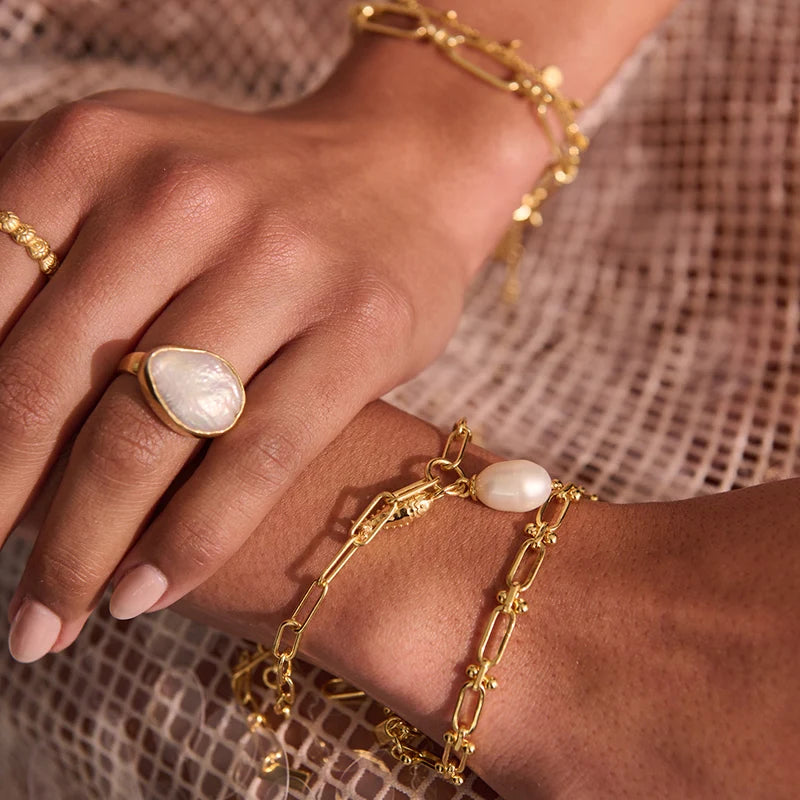 Of The Sea Baroque Pearl Ring