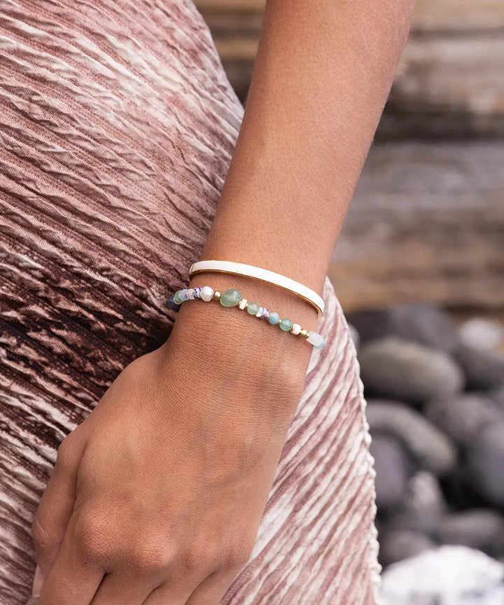 Women's Brontide Mosaic Bracelet - Tellaro and Gold