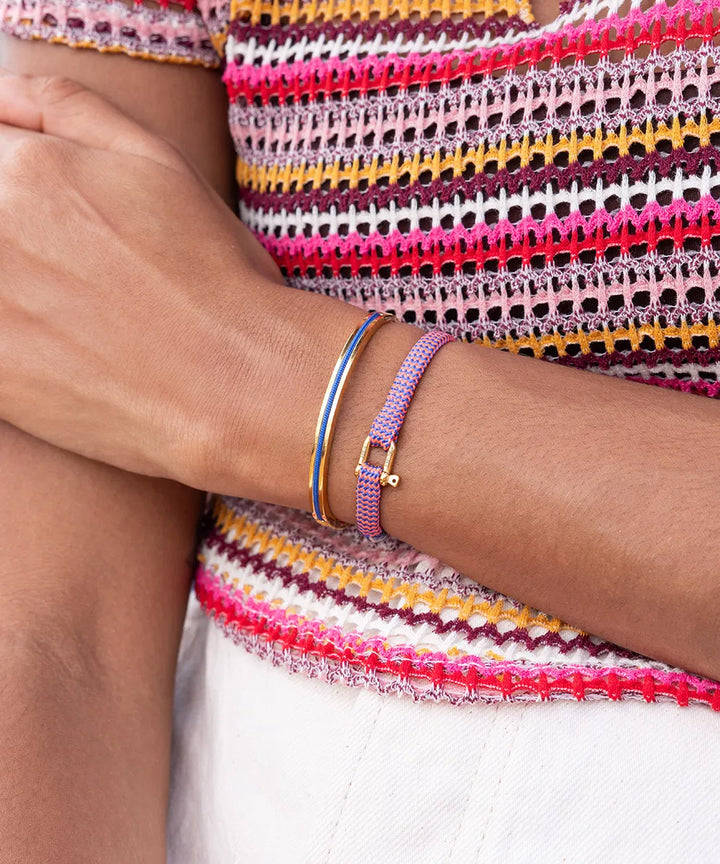 Women's Franky Bracelet - Neon Pink, Royal Blue and Gold