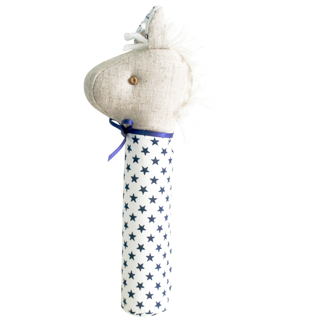 Horse Squeaker - White Navy Star