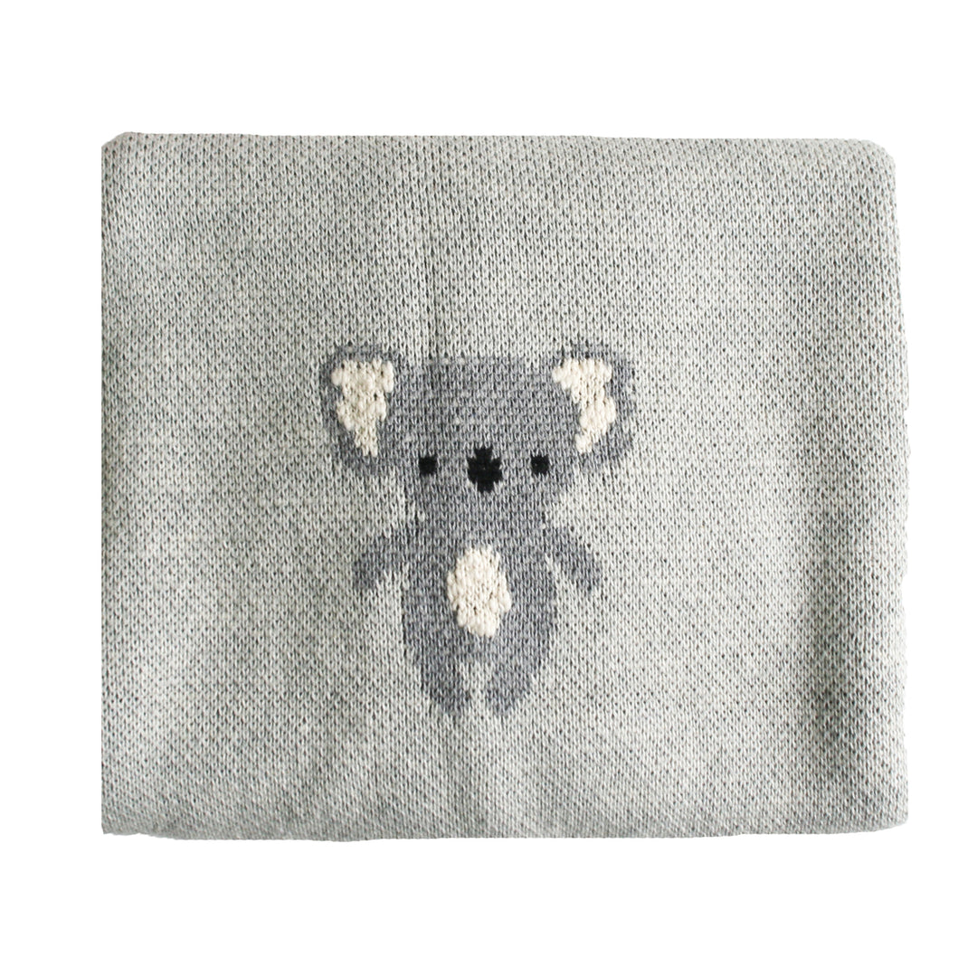 Organic Cotton Koala Baby Blanket - Grey