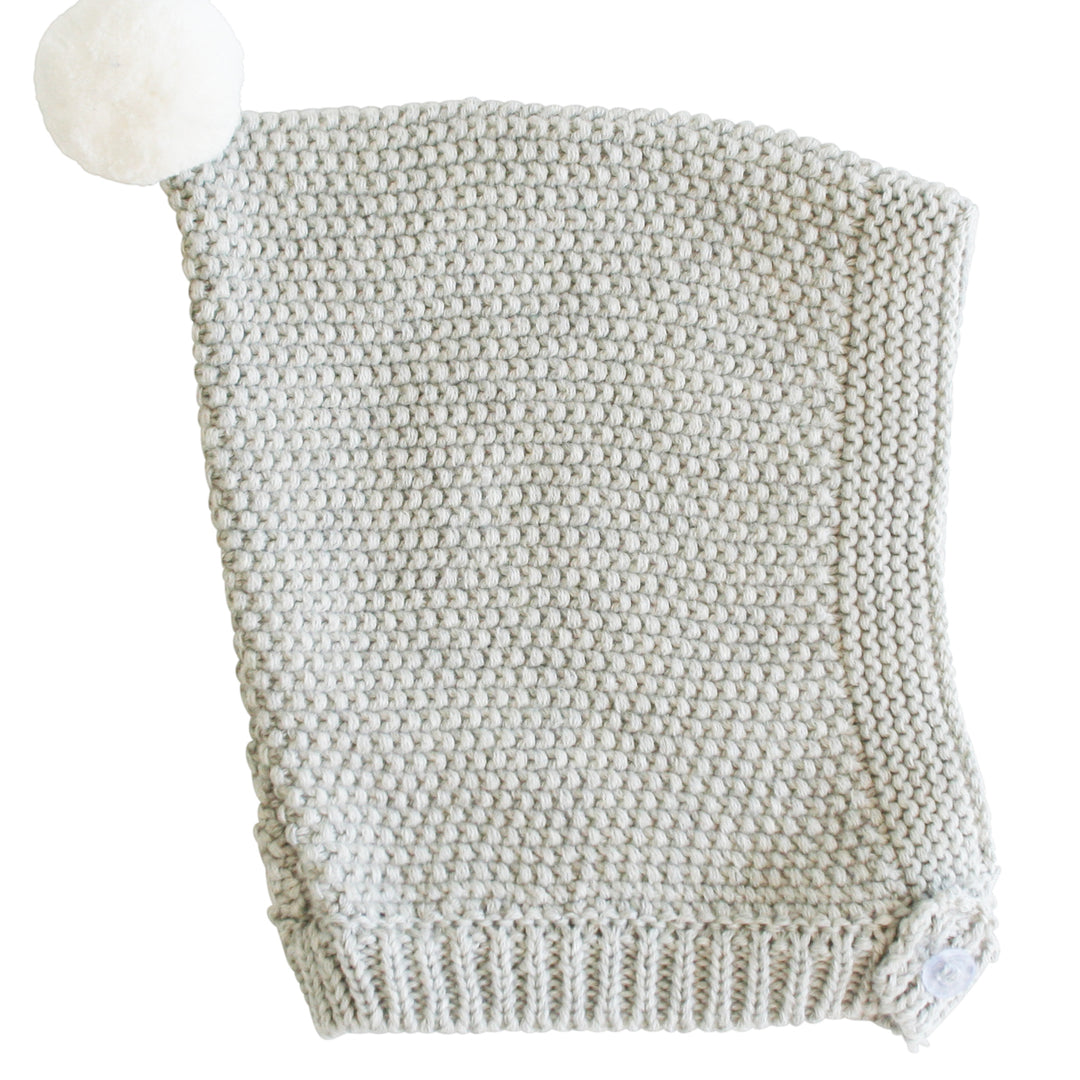 Pom Pom Pixie Hat - Grey & Ivory