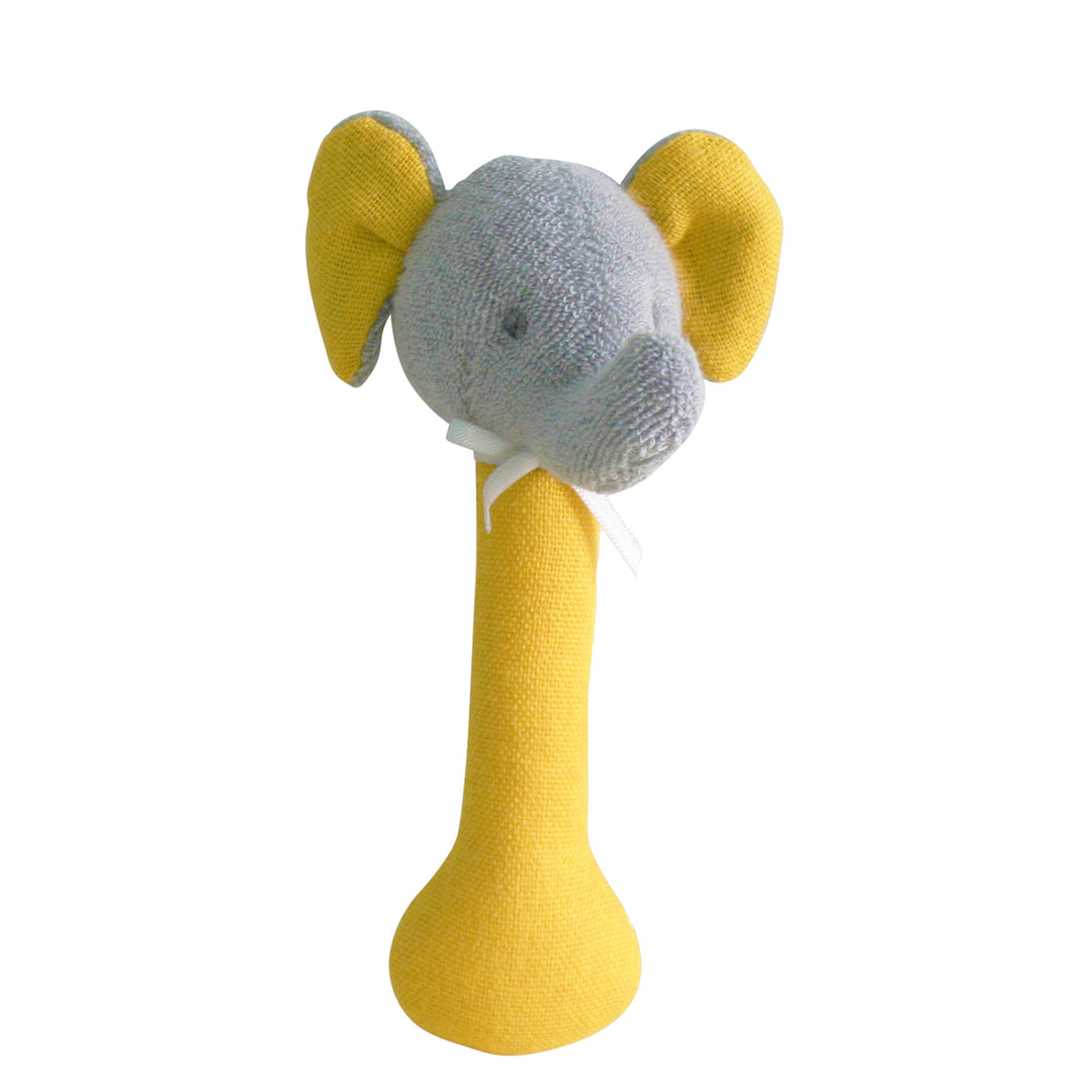 Elephant Stick Rattle - Linen Butterscotch