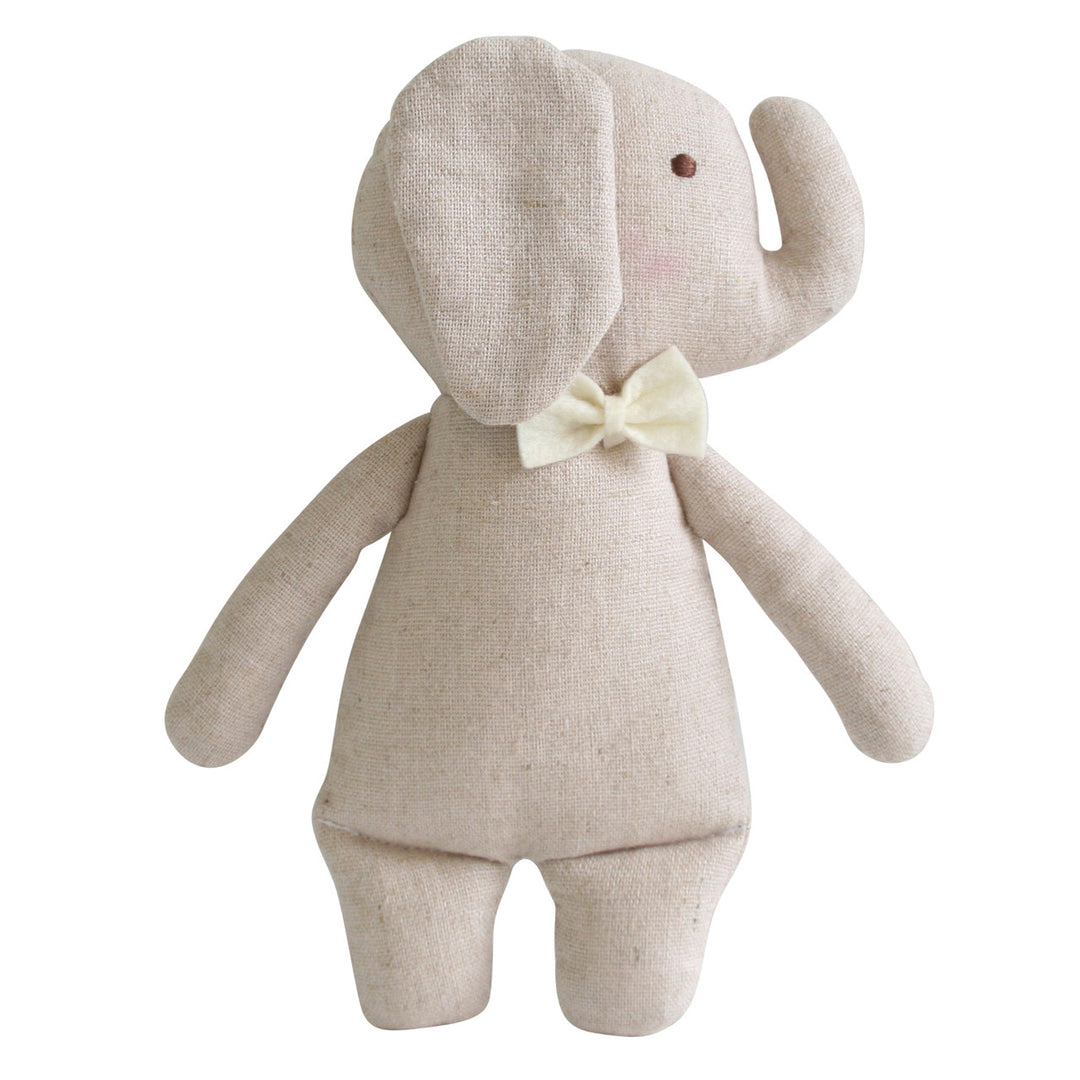 Alimrose Linen Mini Rattle Elephant 18cm
