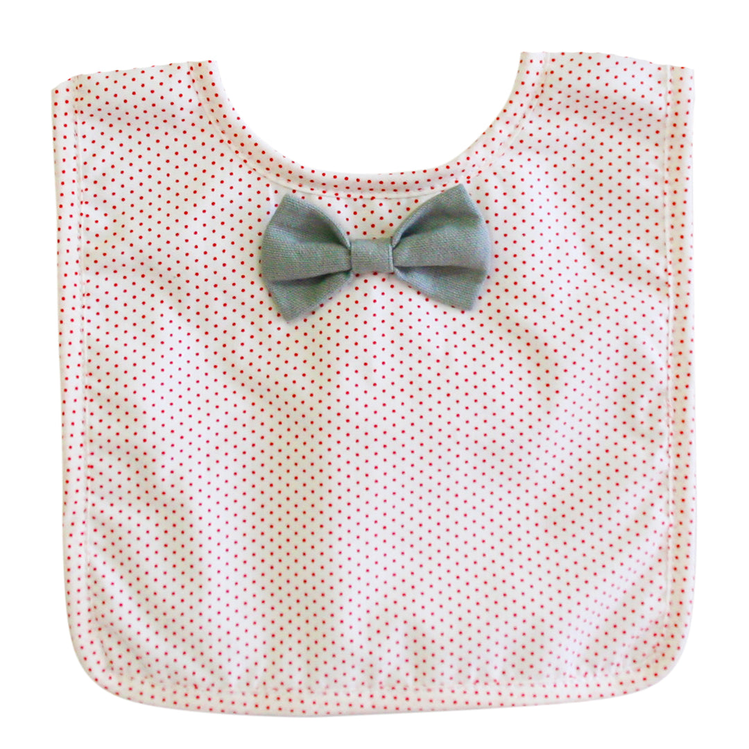 Alimrose Bow Tie Bib Red Grey