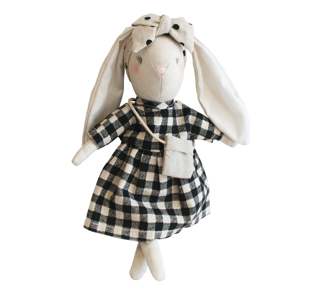 Alimrose Mini Sofia Bunny 27cm - Black Check