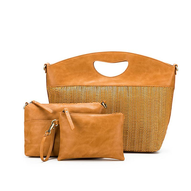 Suma 3 Piece Handbag - Tan